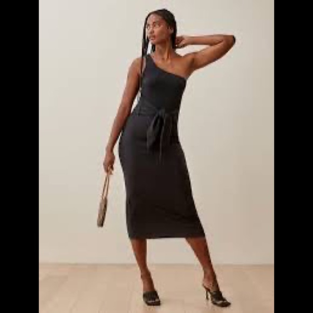 The Reformation Black Ora Dress